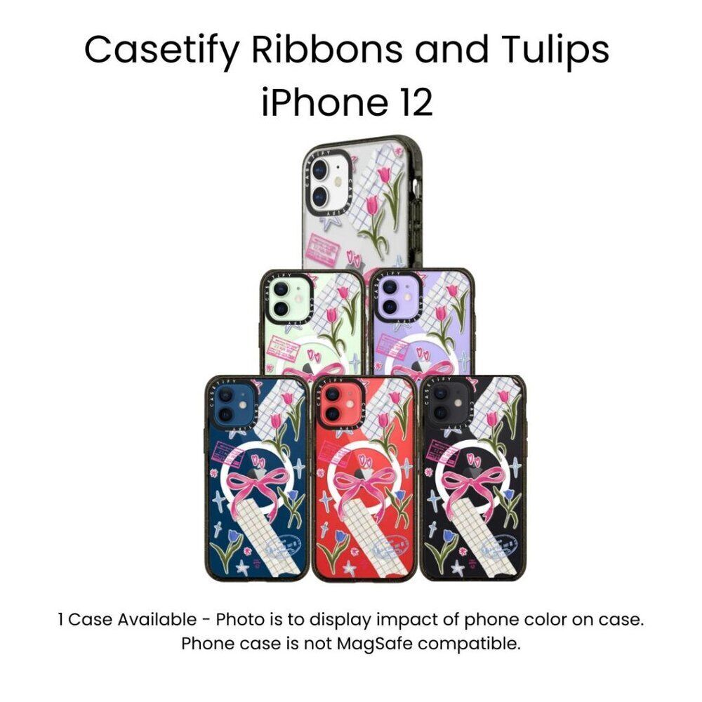 Casetify Impact Series Case - iPhone 12, Ribbons and Tulips